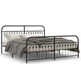 Metal Bed Frame without Mattress with Footboard Black 183x213cm 376623
