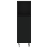 ZNTS 3 Piece Bathroom Furniture Set Black Engineered Wood 3190300