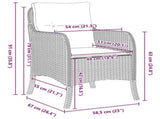 Garden Dining Set with Cushion 5 pcs Grey Poly Rattan 3380192