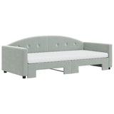 Daybed with Trundle and Mattresses Light Grey 90x190 cm Velvet 3197393