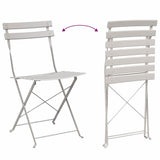 Garden Folding Chair Folding 2 pcs Beige 42 x 46 x 82cm Metal 42002959