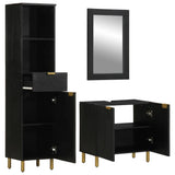 3 Piece Bathroom Furniture Set Black Engineered Wood 3309995