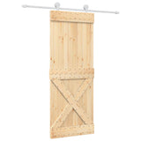 Sliding Door with Hardware Set 80x210 cm Solid Wood Pine 3203095