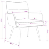 Armchair Dark Grey Corduroy Fabric 42047712