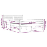Bed Frame without Mattress Grey Solid Wood 140x190 cm 814801