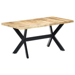 ZNTS Dining Table 160x80x75 cm Solid Rough Mango Wood 247433