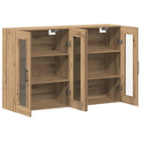 Wall Mounted Cabinets 2 pcs Artisan oak and Black 3394567