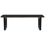 Basin Shelf Wall Mounted Steel and Solid Wood Oak 3302659
