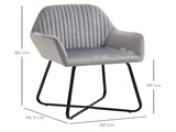 Modern Arm Chair Upholstered Accent Chair with Metal Base for Living Room Grey T3398P328182