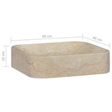 Sink Cream 40x40x10 cm Marble 149180