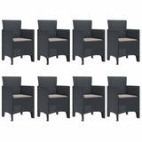 Garden Dining Set 9 pcs Anthracite Polypropylene 3378733