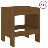 13 Piece Garden Dining Set Honey Brown Solid Wood Pine 3157724