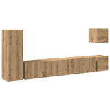 5 Piece TV Cabinet Set Wall-mounted Artisan Oak Engineered Wood 3329200