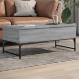 ZNTS Coffee Table Grey Sonoma 100x50x40 cm Engineered Wood and Metal 845379