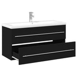Bathroom Sink Cabinet with Built-in Basin Black 3278795