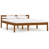 Bed Frame without Mattress Honey Brown Solid Pine Wood 120x200cm 283210