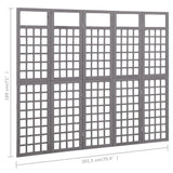 5-Panel Room Divider/Trellis Solid Fir Wood Grey 201.5x180 cm 316488