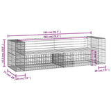 Garden Bench Gabion Design 244x71x65.5 cm Solid Wood Pine 3196239