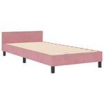 ZNTS Bed Frame Pink 90x190 cm Velvet 3344848