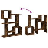 Room Divider Bookcase Smoked Oak 92x29x112 cm Engineered Wood 858124