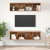 TV Cabinet Set Wall-mounted 2 pcs Old Wood 37 x 37 x 142.5 cm 3393525