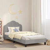 Children's Bed Frame with Headboard Light Grey 90 x 200 cm 42010957