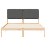 Bed Frame with Upholstered Headboard Dark Grey 140 x 200 cm 877905