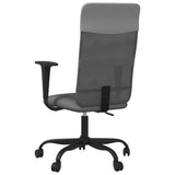 Office Chair Height Adjustable Grey Mesh Fabric and Faux Leather 353014