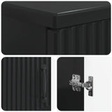3 Piece Bathroom Cabinet Set HOORN Black Engineered Wood 3417469