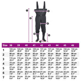 Chest Waders with Boots and Belt Black Size 42 4017003