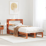 Bed Frame without Mattress Wax Brown 90x190 cm Single Solid Wood Pine 3306515