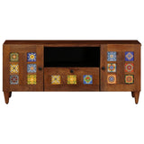 TV Cabinet with Drawer Walnut 105 x 33 x 46 cm Solid Mango Wood 4018238
