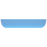 Luxury Basin Rectangular Matt Light Blue 71x38 cm Ceramic 146956