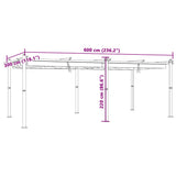 ZNTS Garden Gazebo with Retractable Roof Anthracite 3x6 m Aluminium 3217062