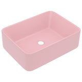 Luxury Wash Basin Matt Pink 41x30x12 cm Ceramic 147043