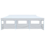Folding Pop-up Party Tent with 5 Sidewalls 3x9 m White 48873