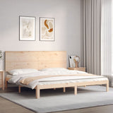 Bed Frame without Mattress Super King Size Solid Wood Pine 3193676