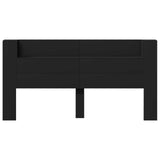 Storage Headboard with LED Black Engineered Wood 3418694