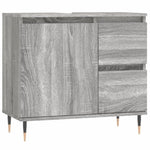 ZNTS 3 Piece Bathroom Furniture Set Grey Sonoma Engineered Wood 3190219