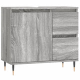 ZNTS 3 Piece Bathroom Furniture Set Grey Sonoma Engineered Wood 3190219