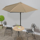 Garden Parasol with Aluminium Pole Taupe 300x155 cm Half 44594