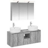 Bathroom Cabinet Set 4 pcs Grey Sonoma Engineered Wood 3406460