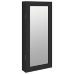 Mirror Jewellery Cabinet Wall Mounted Black 30x8.5x67 cm 353209