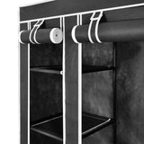 Fabric Wardrobe with Compartments and Rods 45x150x176 cm Black 240495