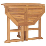 Outdoor Dining Set Natural Teak 5 Piece Folding Round 3059980