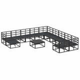 Garden Sofa Set 12 pcs Black Metal 3378941