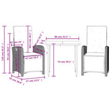 3 Piece Bistro Set with Cushions Light Grey Poly Rattan 3212598