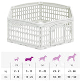 6 Panel Dog Playpen White 122 x 106 x 40 cm Plastic 42027217