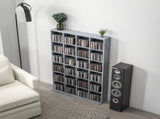 CD Storage Unit with Adjustable Shelves, 89 x 130.5 cm, Cement Grey T3398P344653