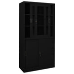 Office Cabinet with Sliding Door Black 90x40x180 cm Steel 335964